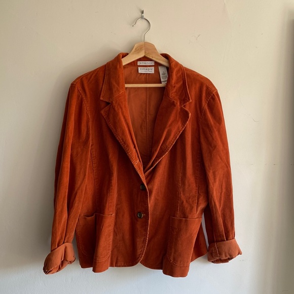 VILLAGER ORANGE CORDUROY JACKET - Picture 1 of 4